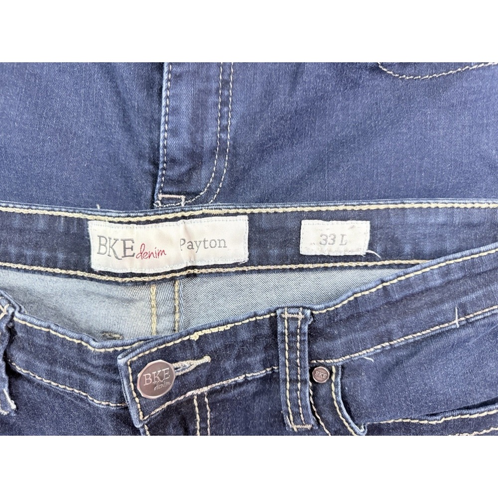 BKE Payton Bootcut Jeans Womens 33 Dark Wash Embroidered Pockets 33x33.5 Lot 2 - Picture 13 of 16
